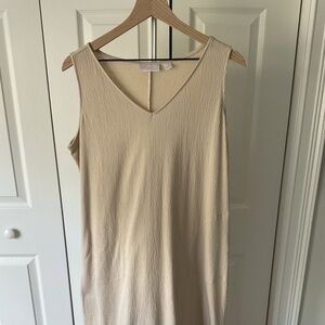 Kim Gravel Beach Wear Sleeveless V-Neck Beige Dress
